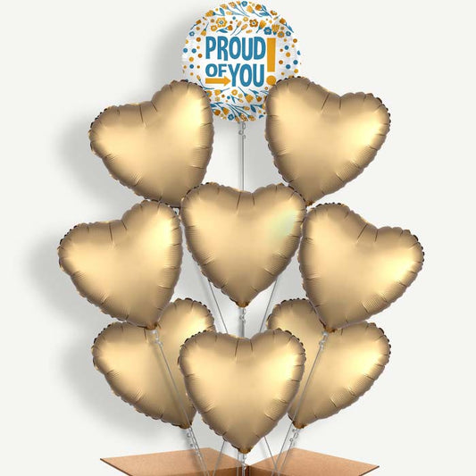 Proud of You Floral Print 9 Helium Balloon Bundle | Party Save Smile