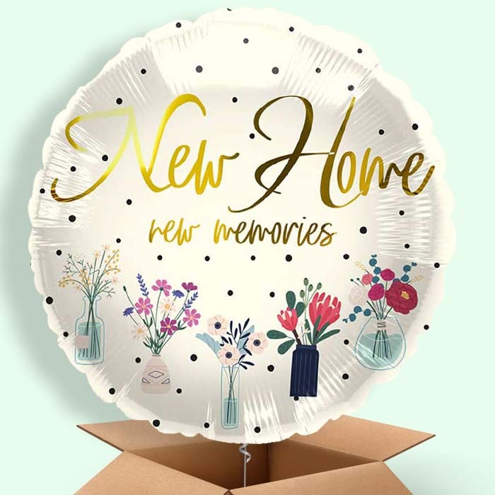 New Home Floral Print Helium Balloons Delivered - 1 Balloon | Party Save Smile