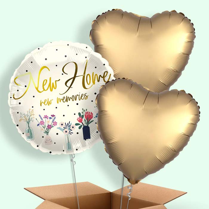 New Home Floral Print Helium Balloons Delivered - 3 Balloons | Party Save Smile