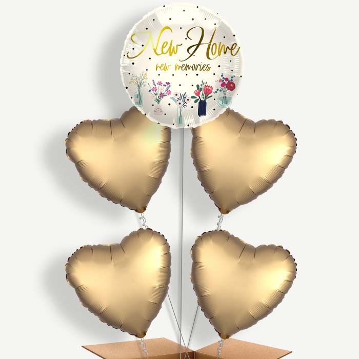 New Home Floral Print 5 Helium Cluster Balloons | Party Save Smile