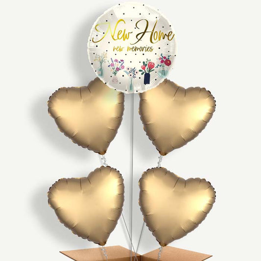 New Home Floral Print 5 Helium Cluster Balloons | Party Save Smile