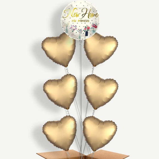 New Home Floral Print 7 Helium Balloon Arrangement | Party Save Smile