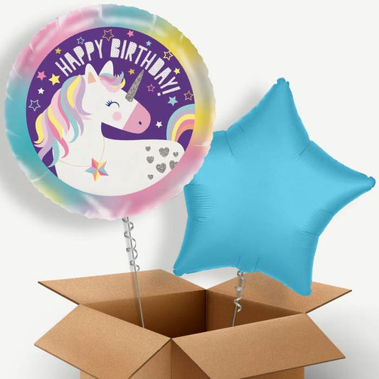Unicorn Happy Birthday Helium Balloon Two | Party Save Smile