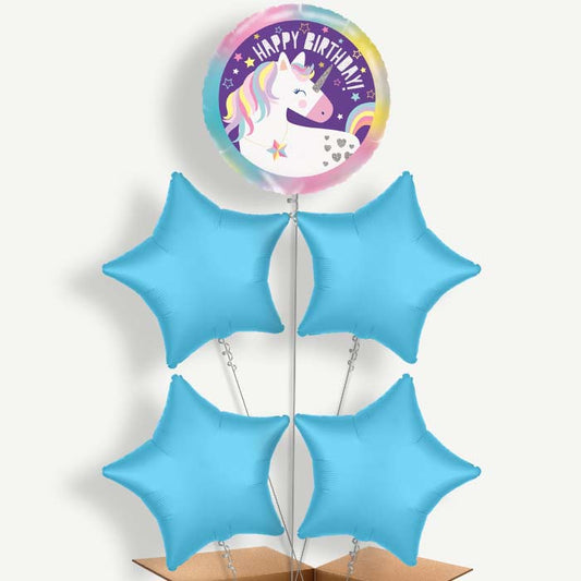 Unicorn Happy Birthday Helium Balloon Cluster  | Party Save Smile