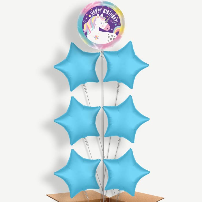 Unicorn Happy Birthday Helium Balloon Arrangement | Party Save Smile
