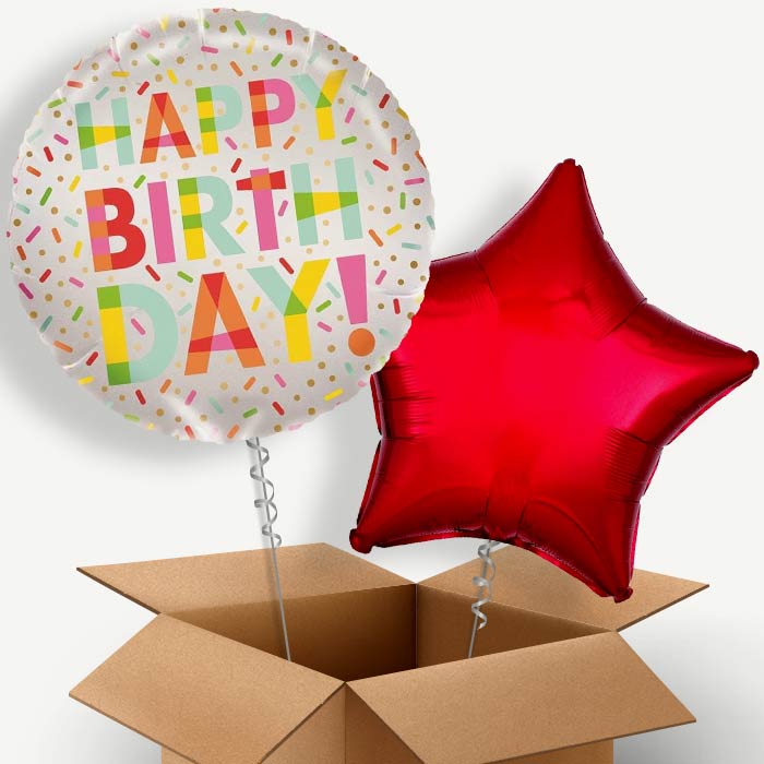 Sprinkles Donut Helium Balloon Couple | Party Save Smile