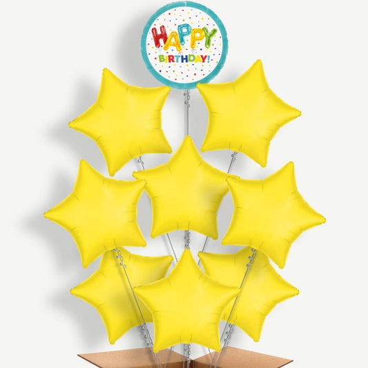 Colourful Happy Birthday Helium Balloon Bundle | Party Save Smile