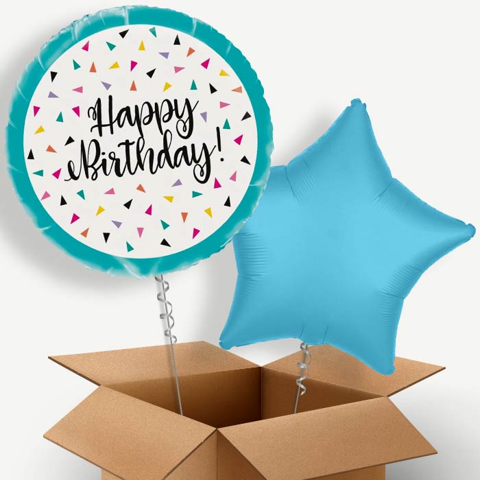 Triangle Confetti Happy Birthday Helium Balloon Two | Party Save Smile