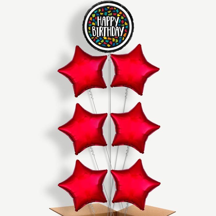 Mosaic Colourful Birthday Helium Balloon Arrangement | Party Save Smile