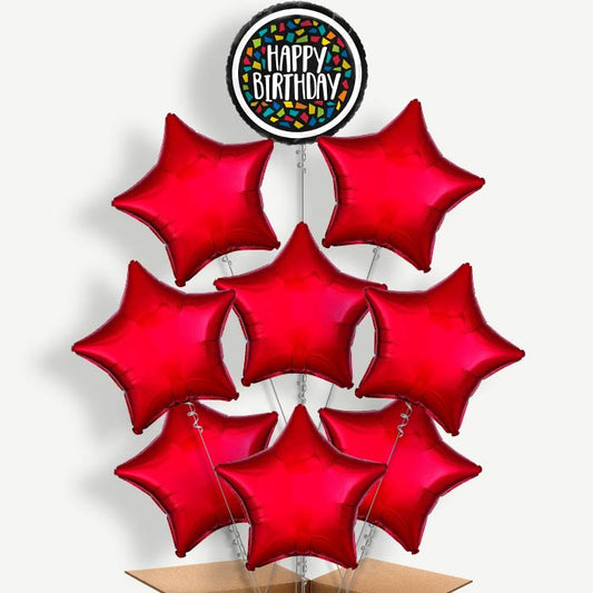 Mosaic Colourful Birthday Helium Balloon Bundle | Party Save Smile