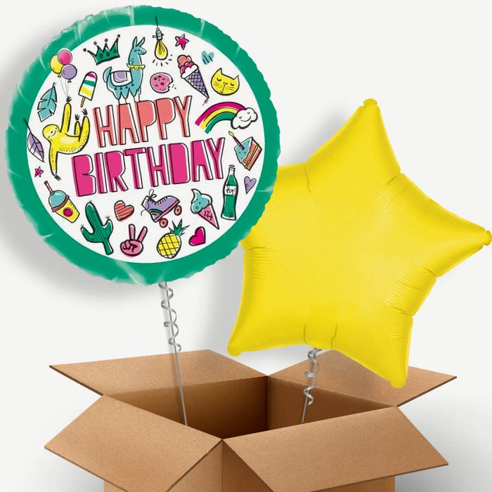 Summer Llama Sloth Helium Balloon Couple | Party Save Smile