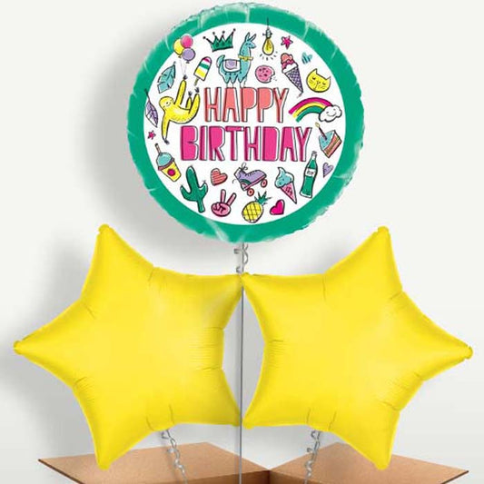 Summer Llama Sloth Helium Bunch of Balloons | Party Save Smile