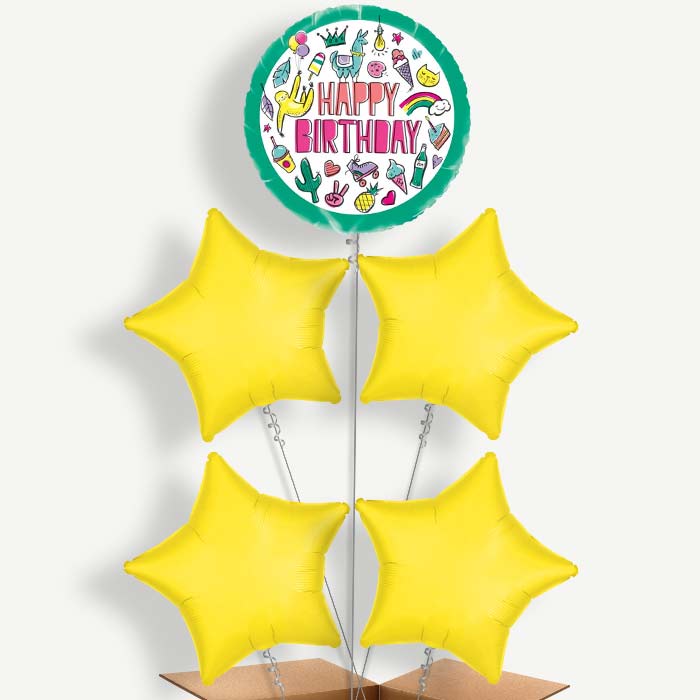 Summer Llama Sloth Helium Balloon Cluster  | Party Save Smile