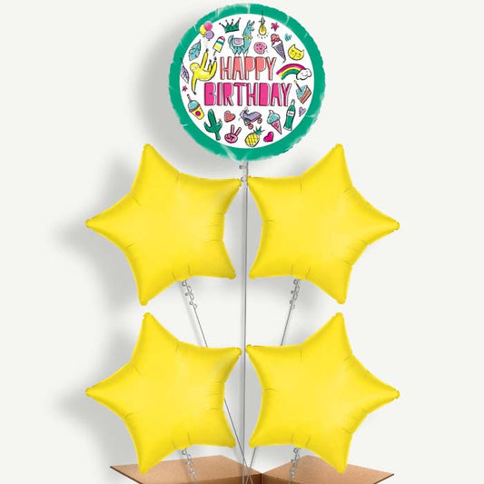 Summer Llama Sloth Helium Balloon Cluster  | Party Save Smile