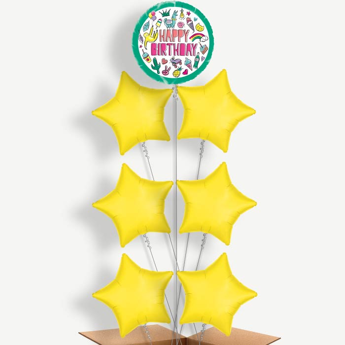 Summer Llama Sloth Helium Balloon Arrangement | Party Save Smile