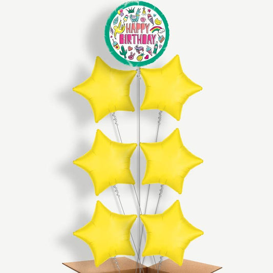 Summer Llama Sloth Helium Balloon Arrangement | Party Save Smile