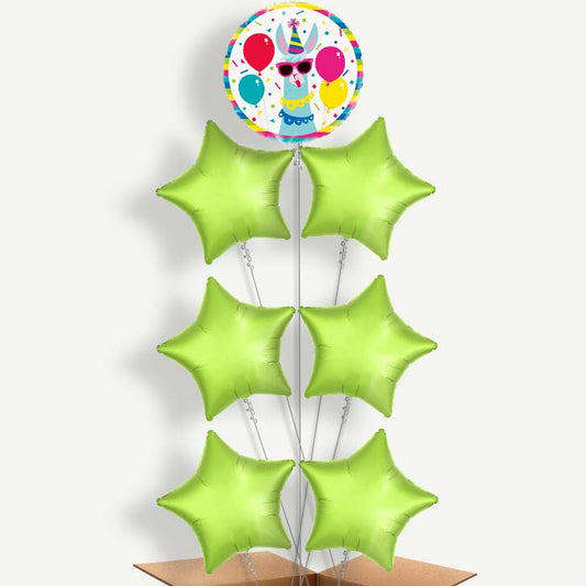 Llama Birthdays Balloon Arrangement Inflated with Helium | Party Save Smile