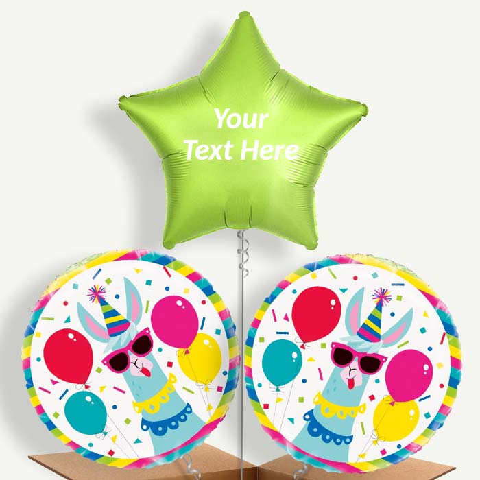 Personalisable Llama Birthdays Helium Balloons | Party Save Smile