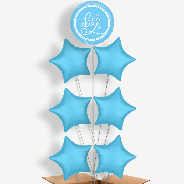 Blue It's a Baby Boy Helium Balloon Arrangement | Party Save Smile