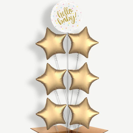 Hello Baby New Baby Balloon Arrangement Inflated with Helium | Party Save Smile