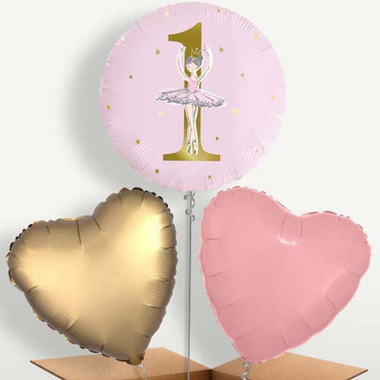 Ballerina 1st Birthday Bunch of Balloons inflated with Helium | Party Save Smile
