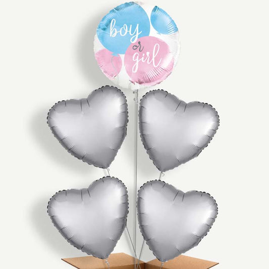 Boy or Girl Gender Reveal Helium Cluster Balloons | Party Save Smile