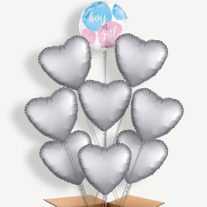 Boy or Girl Gender Reveal Helium Balloon Bundle | Party Save Smile