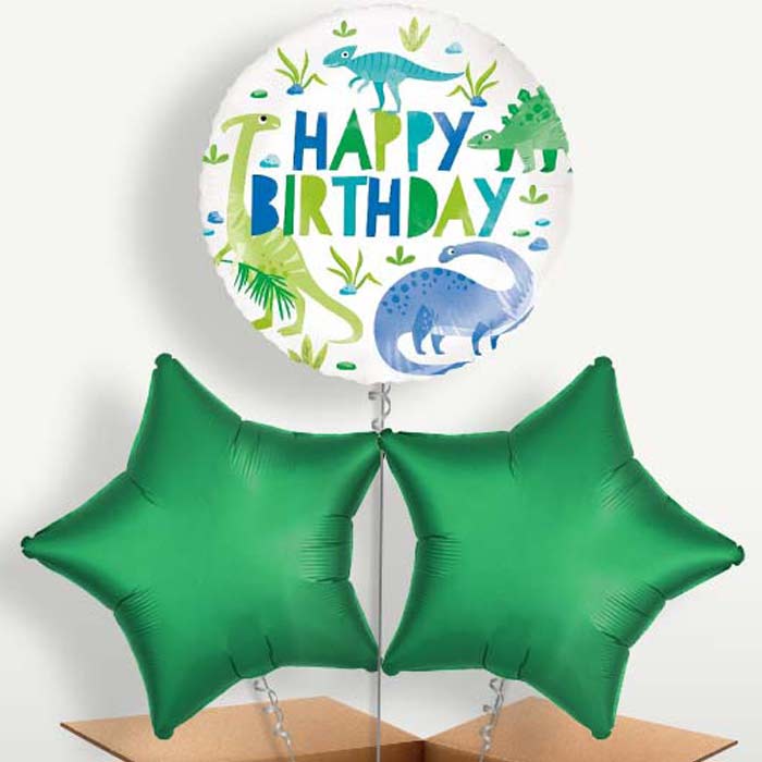 Dinosaur Trio Balloon Bunch inflated with Helium | Party Save Smile