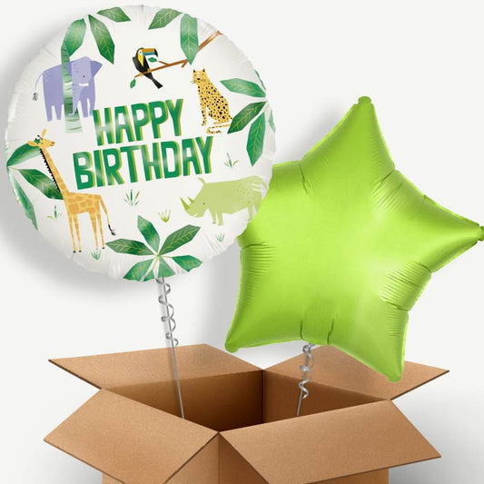 Animal Jungle Happy Birthday Helium Balloon Two | Party Save Smile