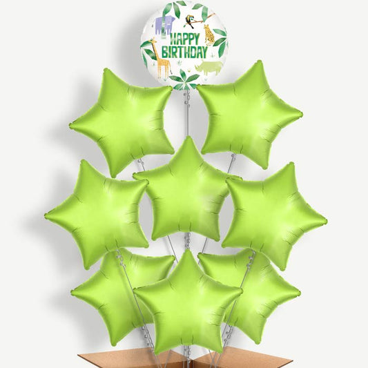 Animal Jungle Happy Birthday Helium Balloon Bundle | Party Save Smile