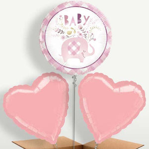 Pink Elephant Baby Shower Balloon Bunch (Trio)