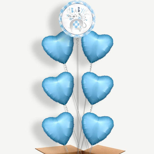 Blue Elephant Baby Shower Helium Balloon Arrangement | Party Save Smile
