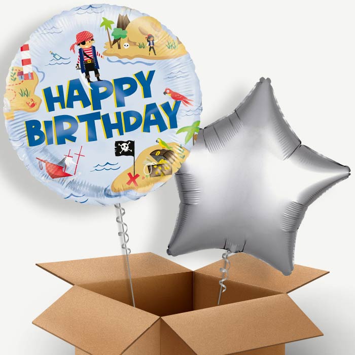 Ahoy Pirate Round Helium Balloon Two | Party Save Smile