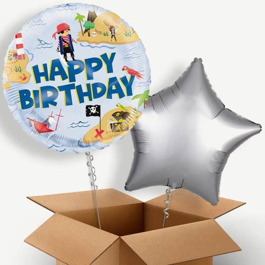 Ahoy Pirate Round Helium Balloon Two | Party Save Smile