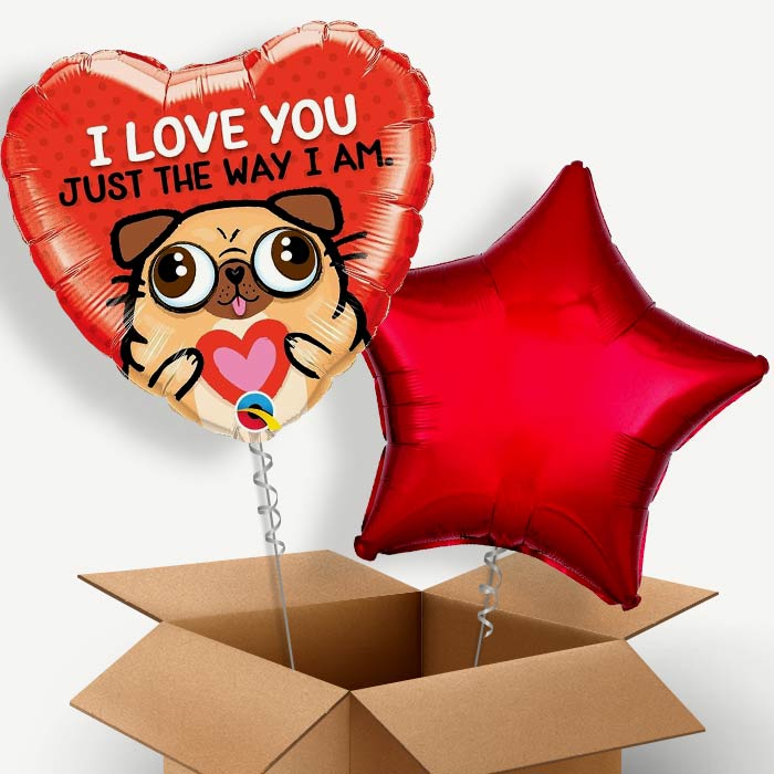 Pug Love Helium Balloon Couple | Party Save Smile
