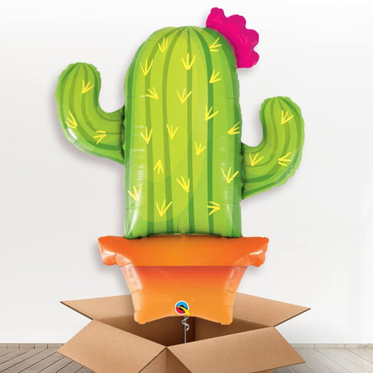 Cactus Potted Giant Helium Balloon in a Box Gift - Giant Balloon | Party Save Smile