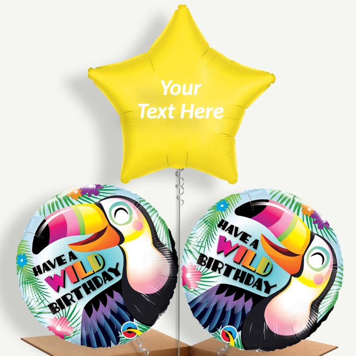 Personalisable Have a Wild Birthday Toucan Helium Balloons | Party Save Smile