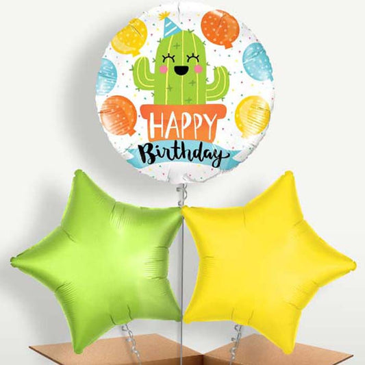 Cactus Happy Birthday White Bunch of Balloons | Party Save Smile
