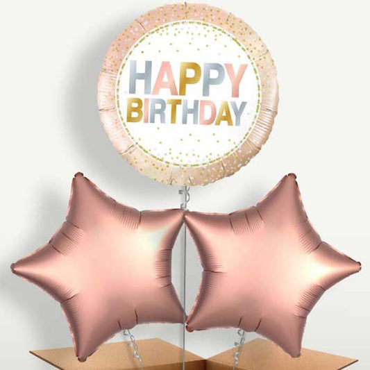 Metallic Pastel Dots Happy Birthday Balloon Bunches | Party Save Smile