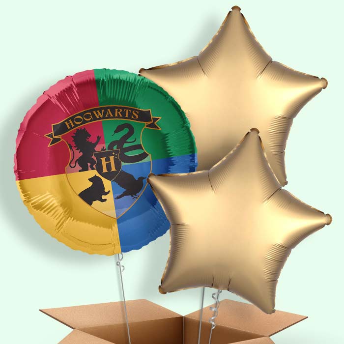 Harry Potter Crest Helium Balloons Delivered - 3 Balloons | Party Save Smile