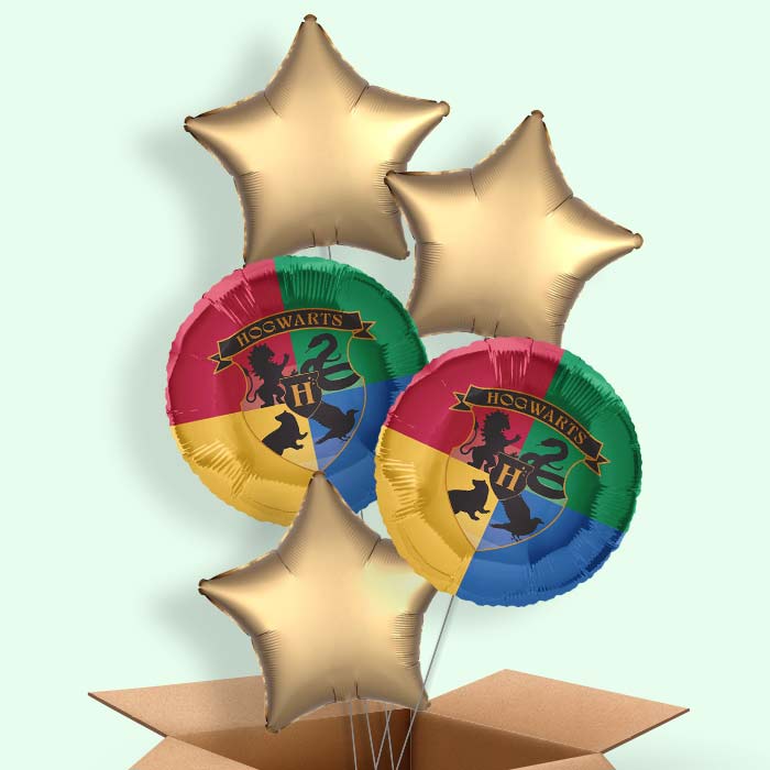 Harry Potter Crest Helium Balloons Delivered - 5 Balloons | Party Save Smile