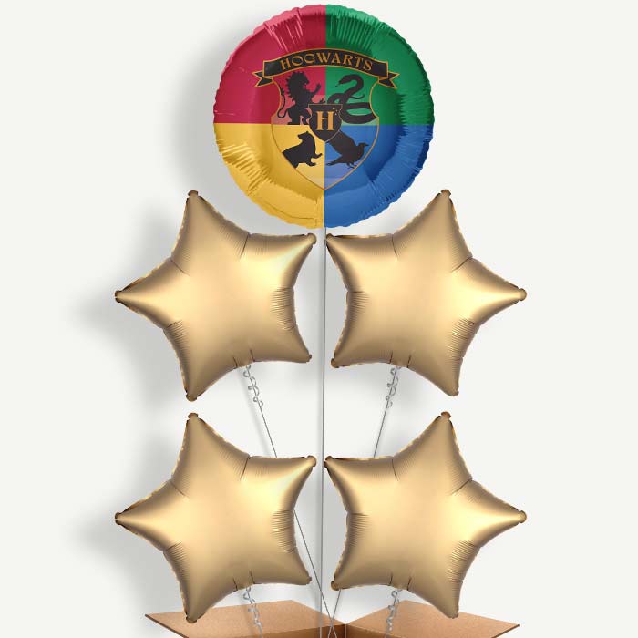 Harry Potter Crest 5 Helium Cluster Balloons | Party Save Smile
