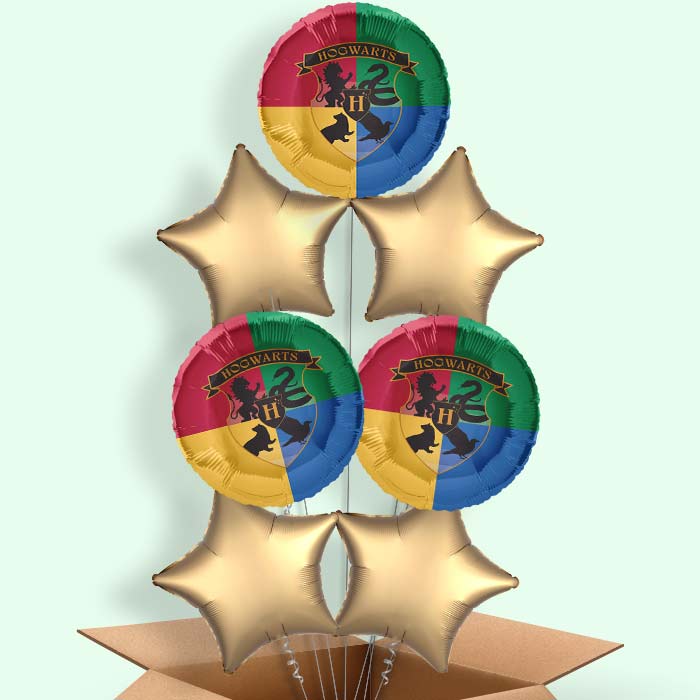 Harry Potter Crest Helium Balloons Delivered - 7 Balloons | Party Save Smile