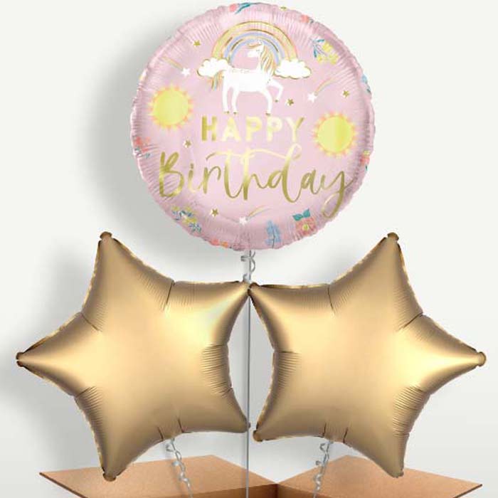 Dainty Unicorn Happy Birthday Bunch of Balloons | Party Save Smile