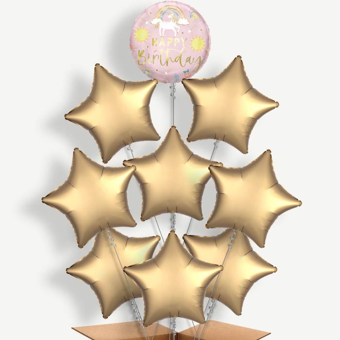 Dainty Unicorn Happy Birthday Helium Balloon Bundle | Party Save Smile