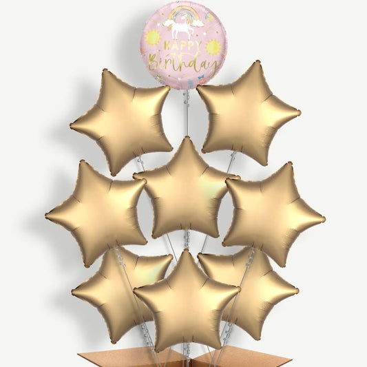 Dainty Unicorn Happy Birthday Helium Balloon Bundle | Party Save Smile