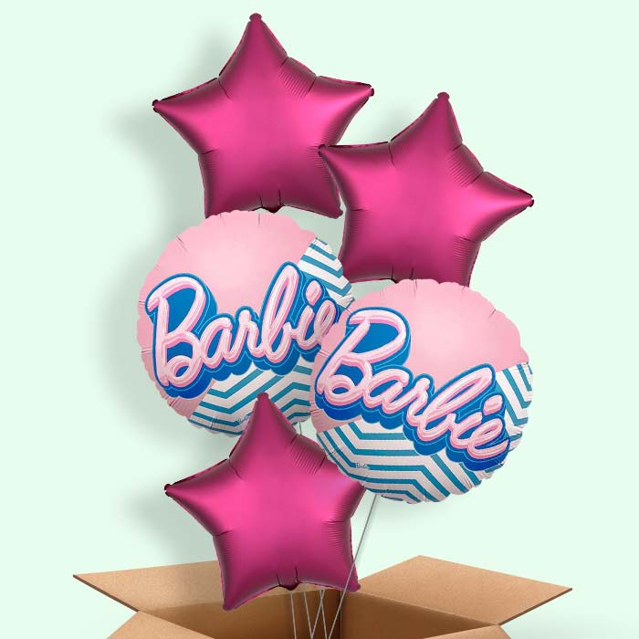 Barbie Helium Balloons Delivered - 5 Balloons | Party Save Smile