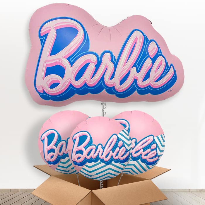 Barbie Giant Helium Balloon in a Box | Giant Balloon + 3 Themed Balloons | Party Save Smile