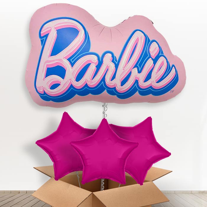 Barbie Giant Helium Balloon in a Box | Giant Balloon + 3 Plain Balloons | Party Save Smile