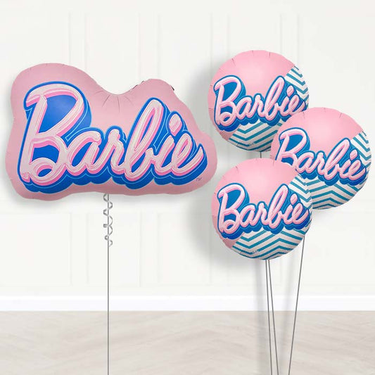 Barbie Balloon Bouquet Delivery | Giant Balloon + 3 Themed Balloons | Party Save Smile
